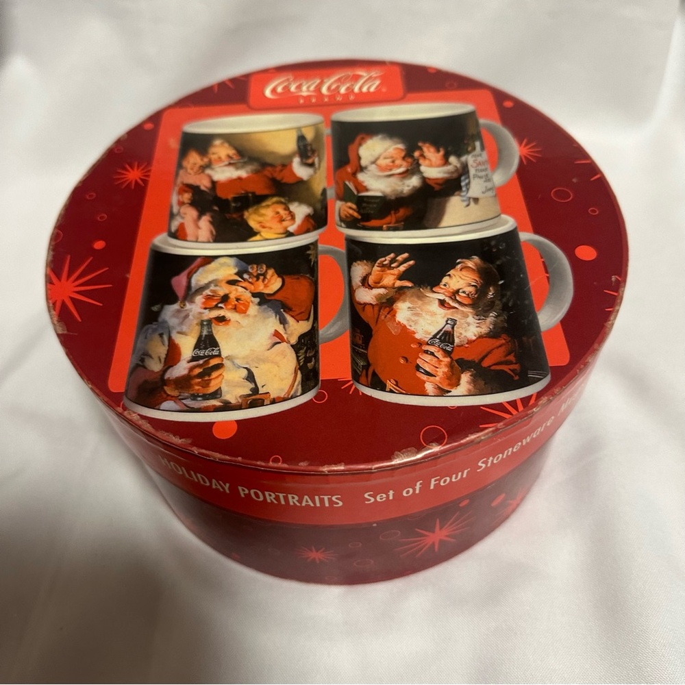 Coca-Cola White Ceramic 4 Mug Collection